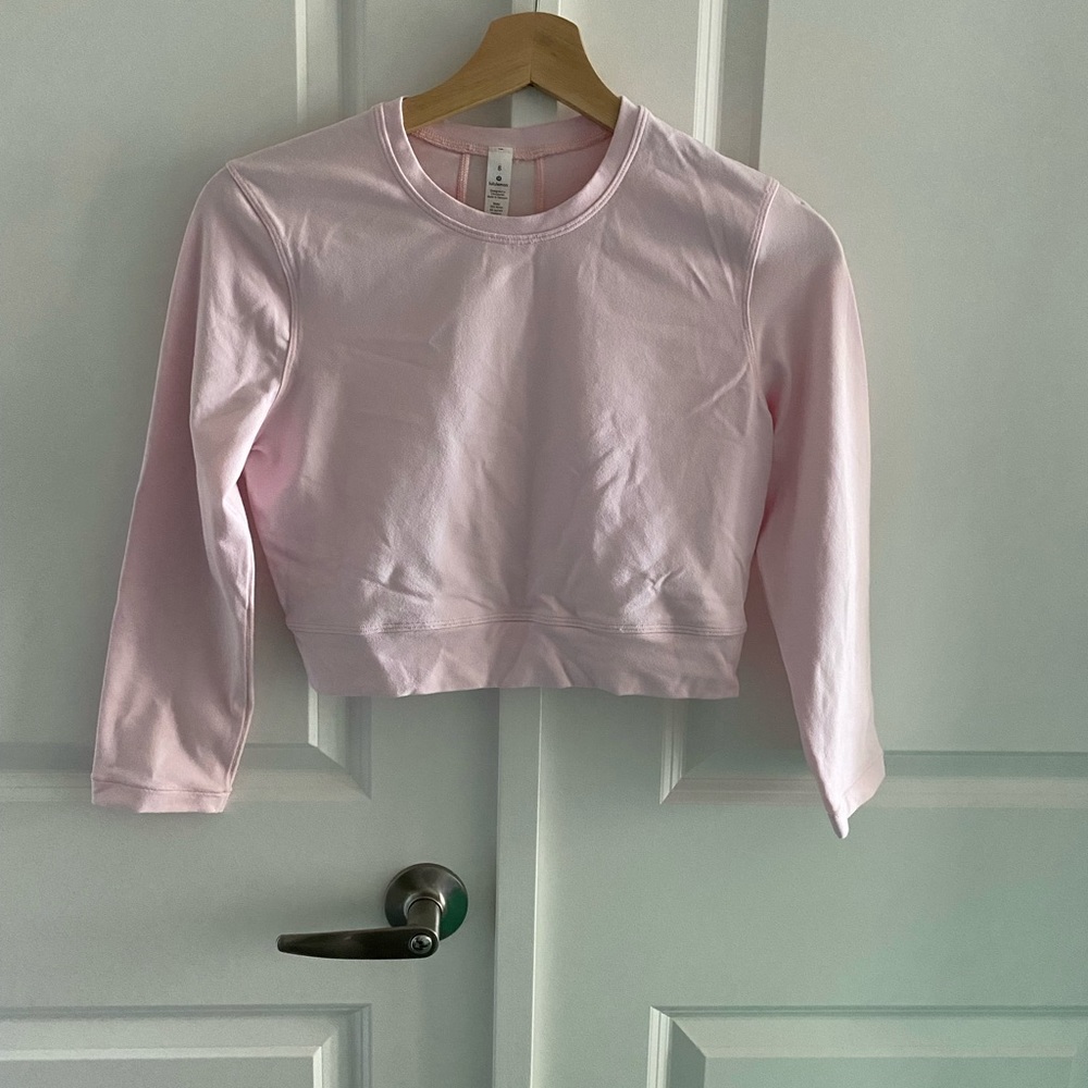 Lululemon Pink Long Sleeved Crop Top